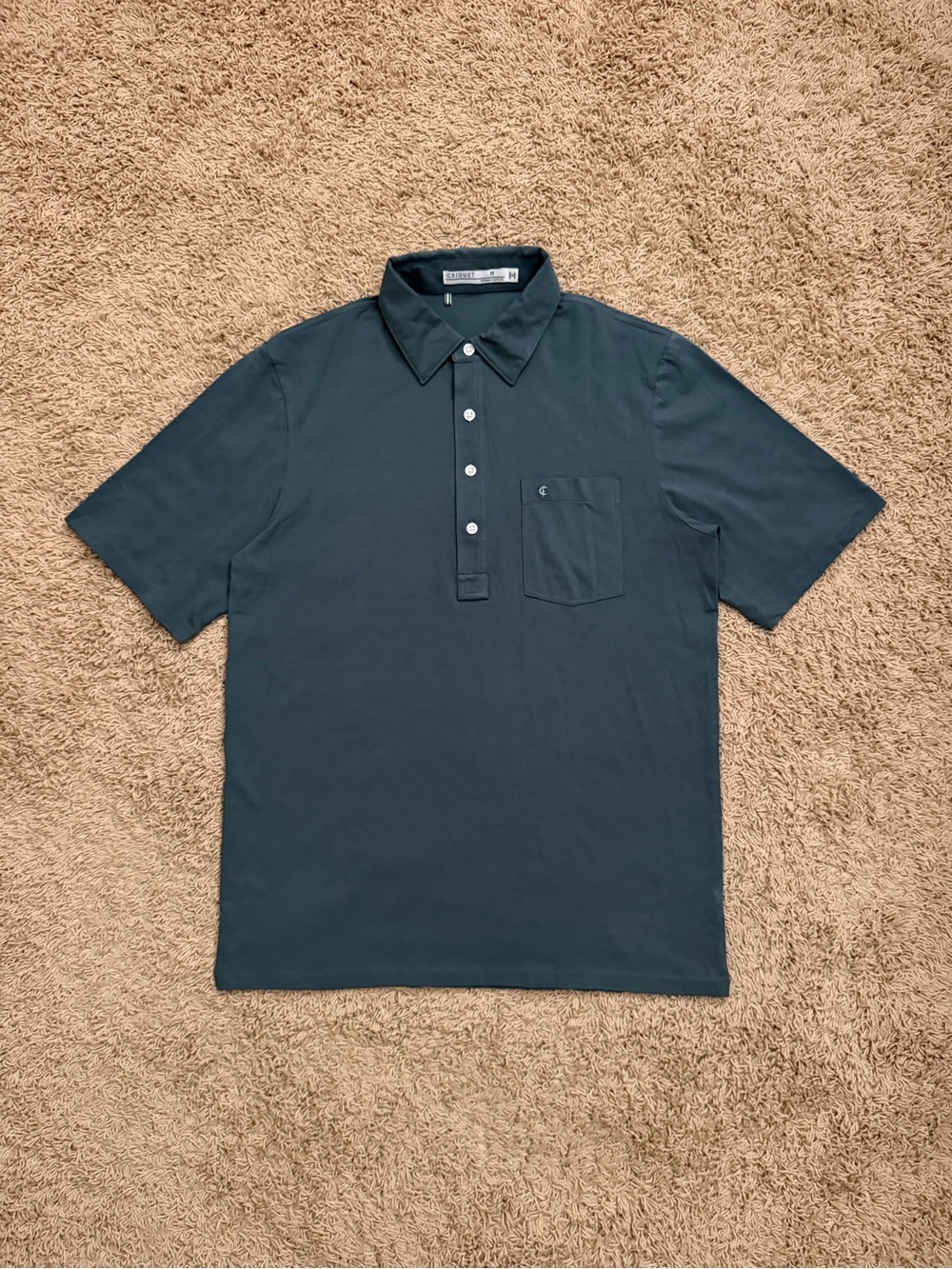 NWOT Criquet Performance Players Shirt Men M Dark Teal Short Sleeve Stretch Polo